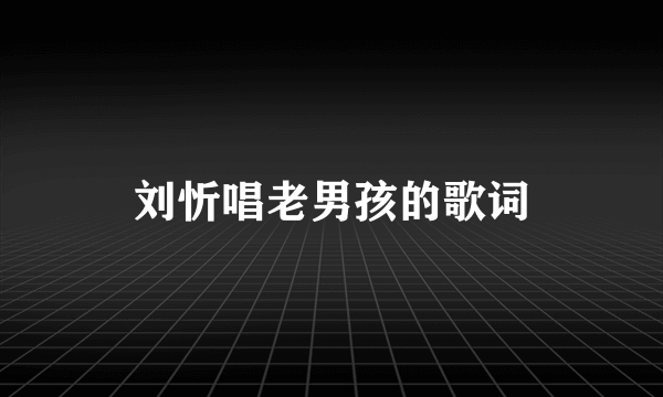 刘忻唱老男孩的歌词