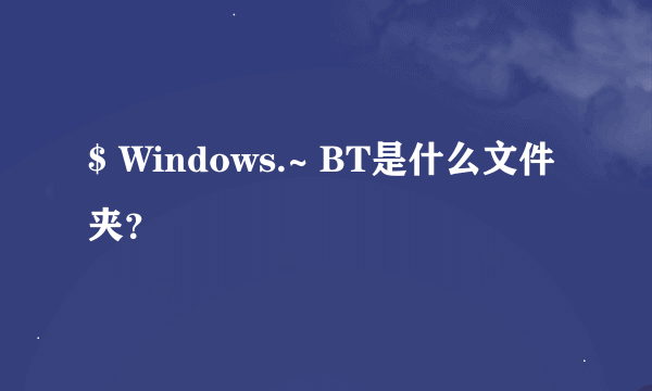 $ Windows.~ BT是什么文件夹？