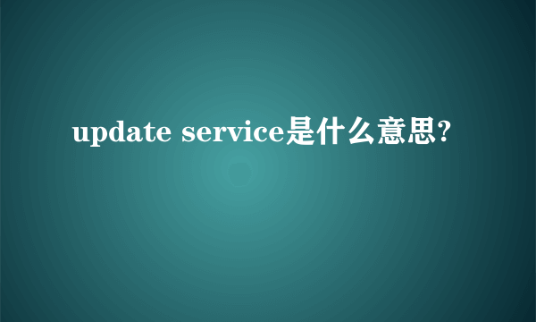 update service是什么意思?