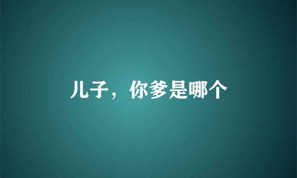 儿子，你爹是哪个