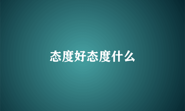 态度好态度什么