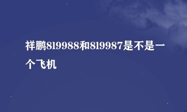 祥鹏8l9988和8l9987是不是一个飞机