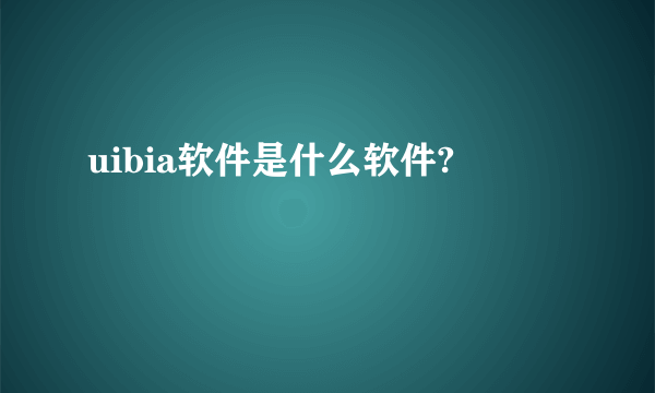uibia软件是什么软件?