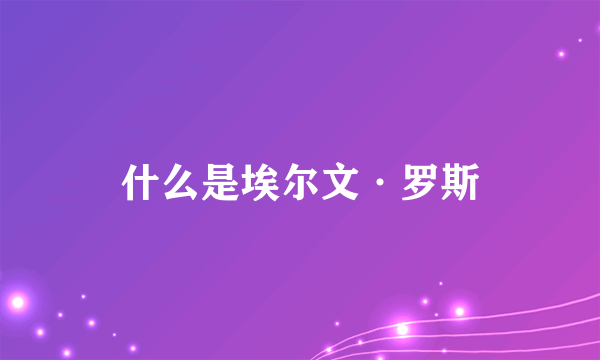 什么是埃尔文·罗斯