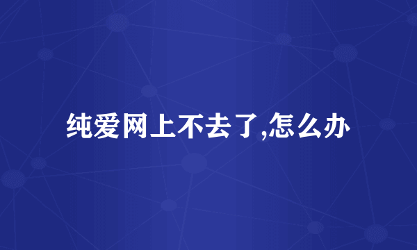纯爱网上不去了,怎么办