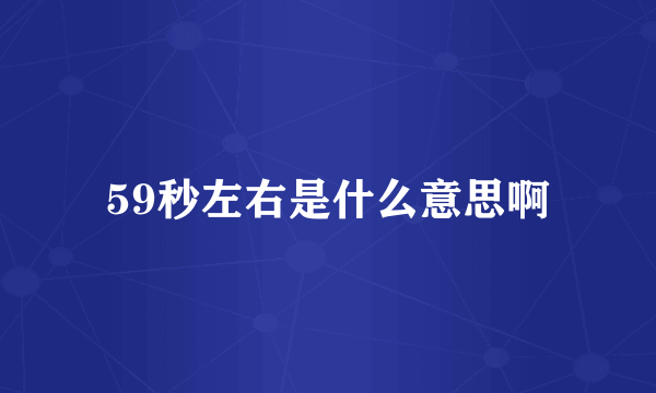 59秒左右是什么意思啊