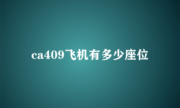 ca409飞机有多少座位