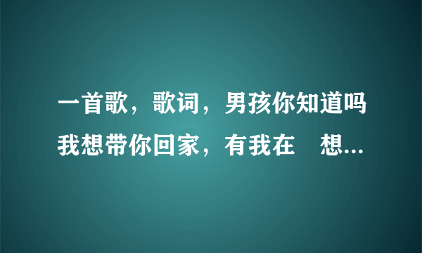 一首歌，歌词，男孩你知道吗我想带你回家，有我在伱想做什么都可以，我们是最美的独家回忆，