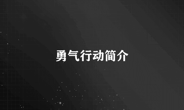 勇气行动简介