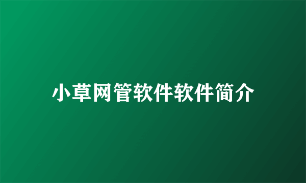 小草网管软件软件简介