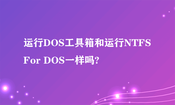 运行DOS工具箱和运行NTFS For DOS一样吗?