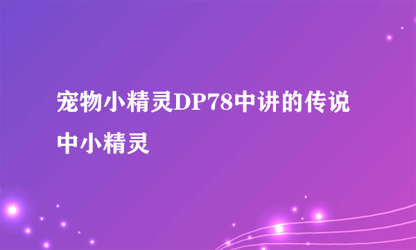 宠物小精灵DP78中讲的传说中小精灵