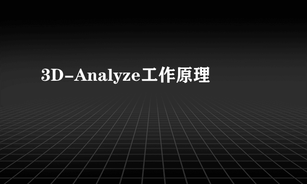 3D-Analyze工作原理