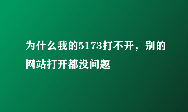 为什么我的5173打不开，别的网站打开都没问题