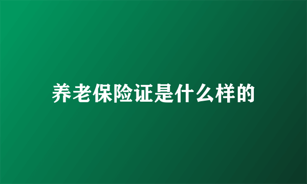 养老保险证是什么样的