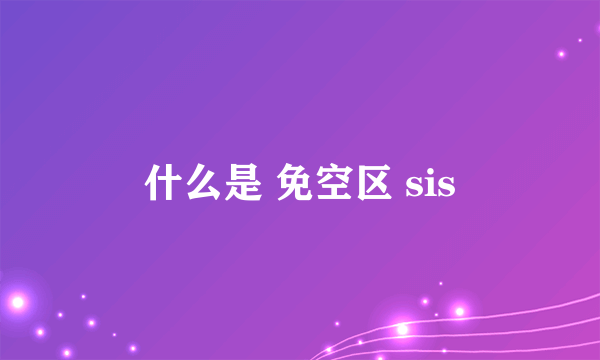 什么是 免空区 sis