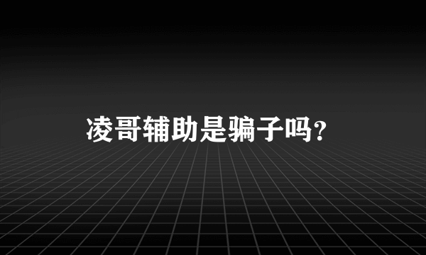 凌哥辅助是骗子吗？