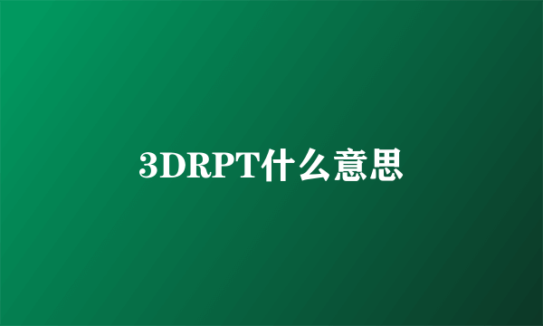 3DRPT什么意思