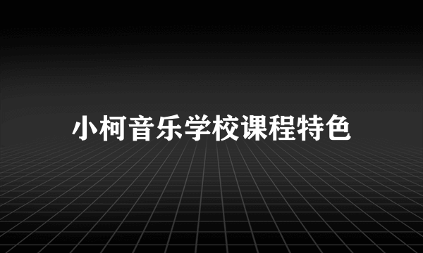 小柯音乐学校课程特色