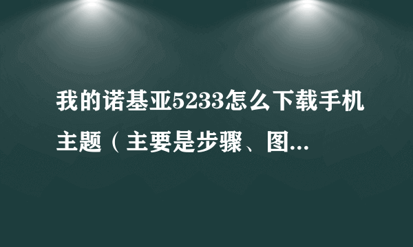我的诺基亚5233怎么下载手机主题(主要是步骤、图文说明高分悬赏)