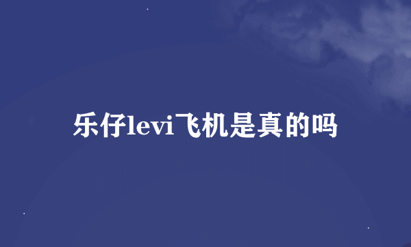 乐仔levi飞机是真的吗