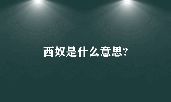 西奴是什么意思?