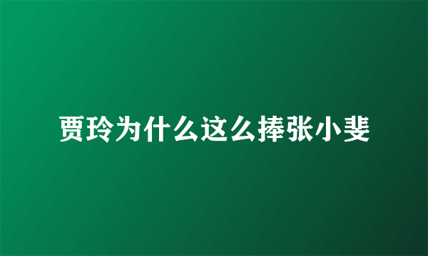 贾玲为什么这么捧张小斐