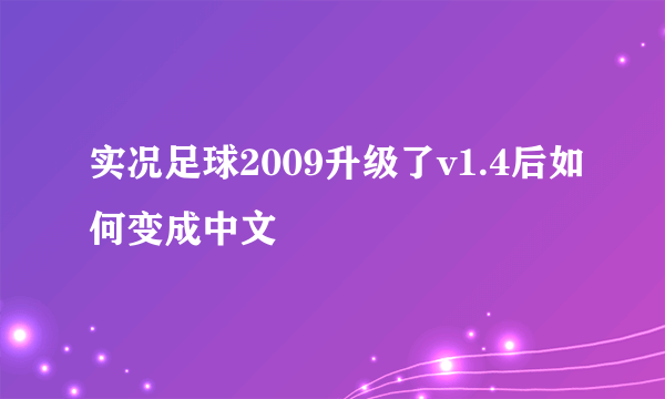 实况足球2009升级了v1.4后如何变成中文
