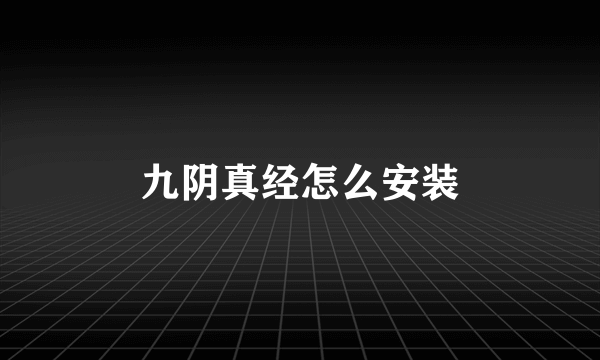 九阴真经怎么安装