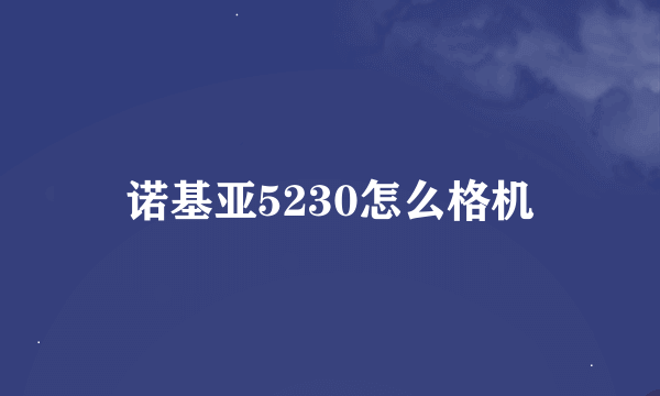 诺基亚5230怎么格机