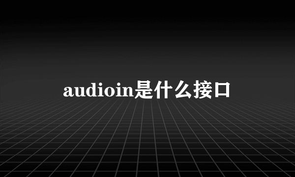 audioin是什么接口
