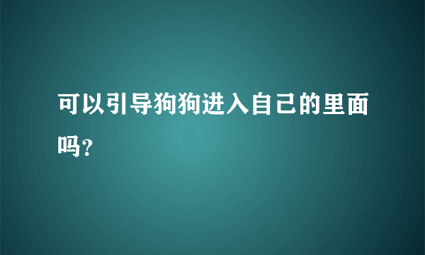 可以引导狗狗进入自己的里面吗？