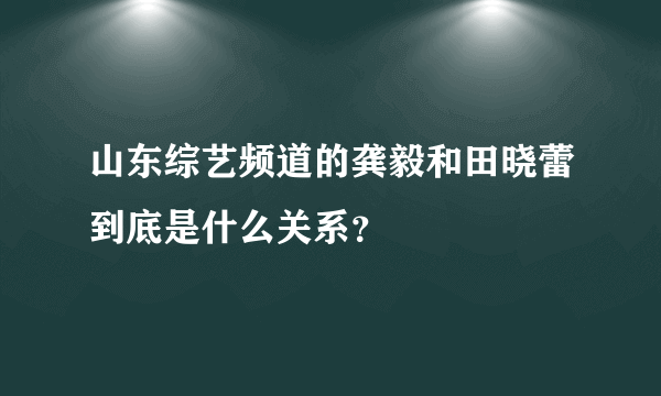 山东综艺频道的龚毅和田晓蕾到底是什么关系？