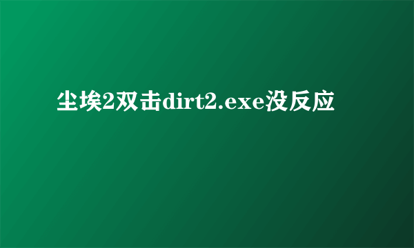 尘埃2双击dirt2.exe没反应