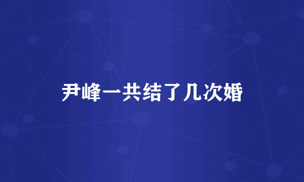 尹峰一共结了几次婚