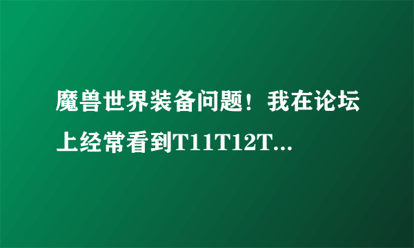 魔兽世界装备问题！我在论坛上经常看到T11T12T13还有S2S3都是什么意思！