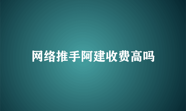 网络推手阿建收费高吗