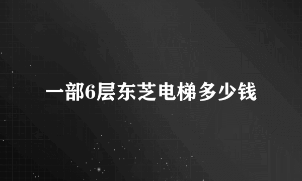 一部6层东芝电梯多少钱