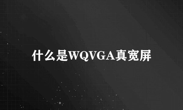 什么是WQVGA真宽屏