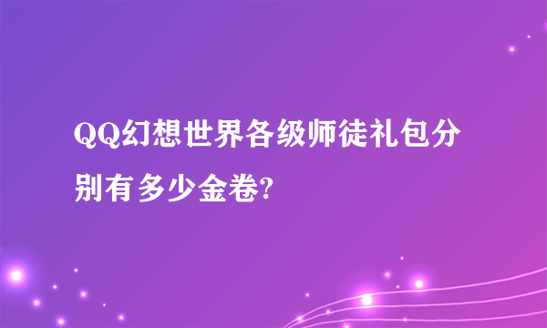 QQ幻想世界各级师徒礼包分别有多少金卷?