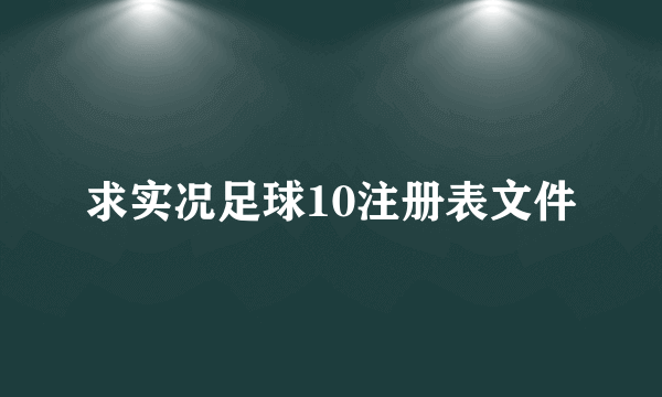 求实况足球10注册表文件