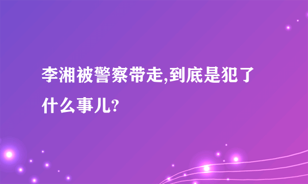 李湘被警察带走,到底是犯了什么事儿?