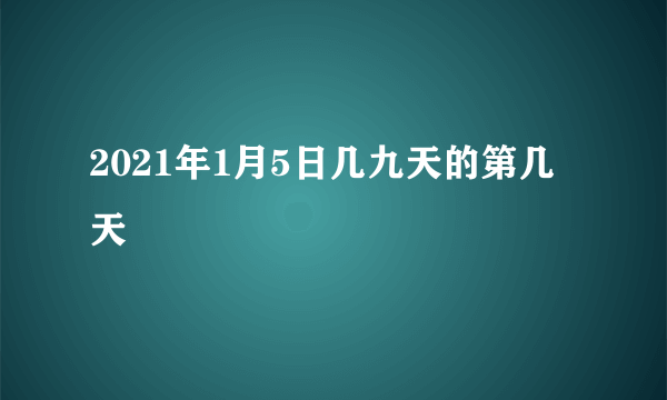 2021年1月5日几九天的第几天