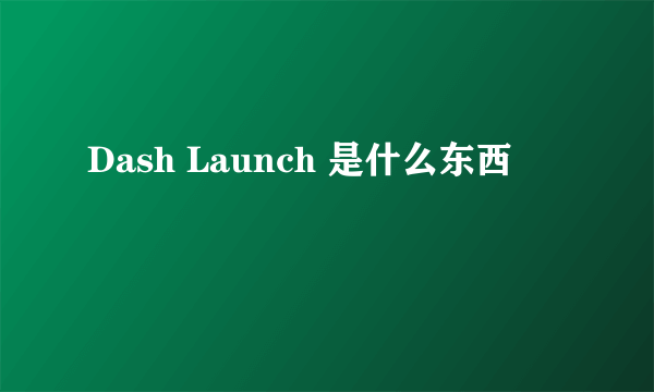 Dash Launch 是什么东西