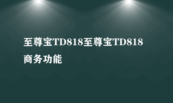 至尊宝TD818至尊宝TD818 商务功能