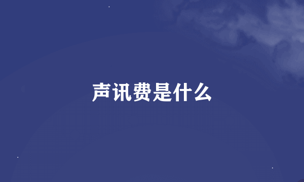声讯费是什么