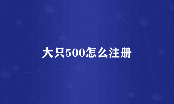 大只500怎么注册