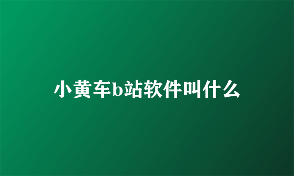 小黄车b站软件叫什么