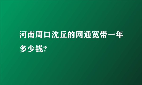 河南周口沈丘的网通宽带一年多少钱?