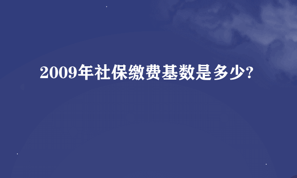 2009年社保缴费基数是多少?